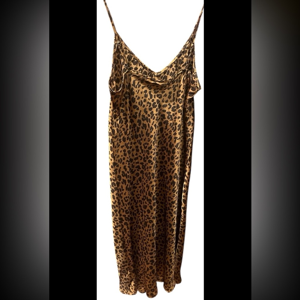 A New Day Leopard Print Satin slip dress